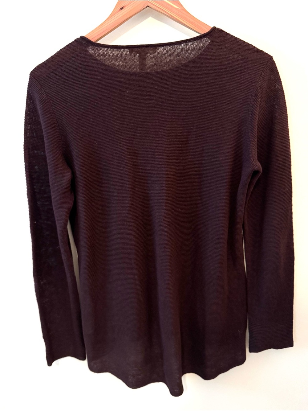 Eileen Fisher 100% Organic Linen Sweater Blackberry XS - Picture 4 of 4